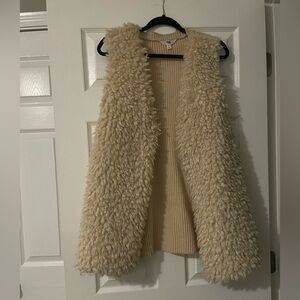 Tan Fuzzy Sleeveless Vest
